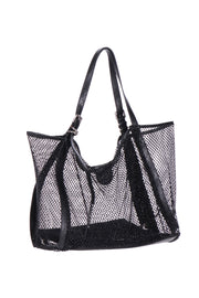 BORSA TOTE GRANDE A RETE DI STRASS