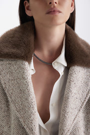 GIACCONE IN TWEED CON ECOPELLICCIA REMOVIBILE