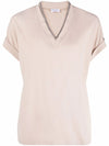 T-SHIRT IN COTONE CON PRECIOUS NECKLINE