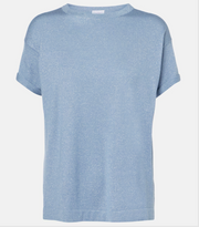 T-SHIRT IN MAGLIA LEGGERA DI CASHMERE E SETA SPARKLING