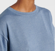 T-SHIRT IN MAGLIA LEGGERA DI CASHMERE E SETA SPARKLING