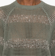 COTTON MESH TOP WITH DAZZLING STRIPES