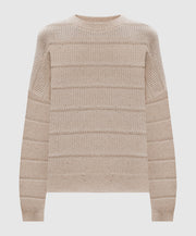 MAGLIA DAZZLING IN CASHMERE LANA A COSTE CON RIGA OPENWORK