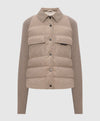 PIUMINO IN COTONE TECHNO IDROREPELLENTE E MAGLIA DI LANA VERGINECASHMERE E SETA CON MONILE