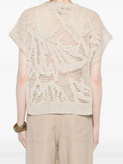DAZZLING WATER LILIES KNIT IN LINEN AND COTTON