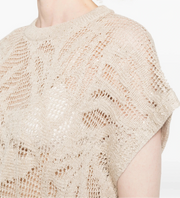 DAZZLING WATER LILIES KNIT IN LINEN AND COTTON