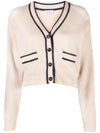 CARDIGAN IN ALPACA E COTONE COSTA INGLESE CON SHINY TRIMS