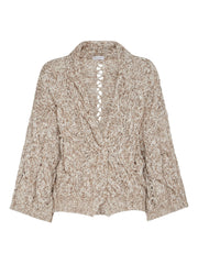 CARDIGAN DAZZLING CHINÉ IN LANA CASHMERE MOHAIR A TRECCIA