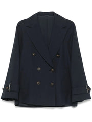 CABAN IN CAVALRY DI COTONE E LINO CON SHINY CUFF DETAILS