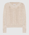 DAZZLING LACE SWEATER IN FEATHER CASHMERE