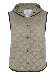 GILET TRAPUNTATO IN NYLON LEGGERO OPACO CON IMBOTTITURA IN THERMORE® E CAPPUCCIO