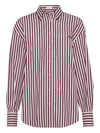 CAMICIA IN POPELINE RIGATO DI COTONE CON SHINY TAB