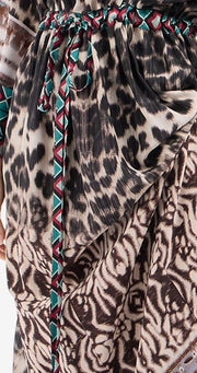 TETRIS ABITO KAFTANO IN SETA CON COULISSE