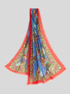 COTTON AND SILK SCARF WITH PRINT