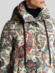 SHORT DOWN JACKET WITH PAISLEY PRINT