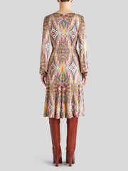 JERSEY DRESS WITH MULTICOLOR PRINT