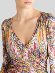 JERSEY DRESS WITH MULTICOLOR PRINT