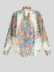 COTTON BLOUSE WITH BOUQUET PRINT