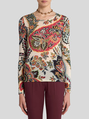 MAGLIA PAISLEY IN JERSEY DI LANA