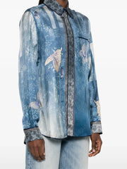 ALOE  CAMICIA IN SETA STAMPA FARFALLE