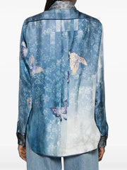 ALOE  CAMICIA IN SETA STAMPA FARFALLE