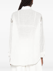 SHIRT IN RAMIE AND COTTON WITH LACE INSERTS