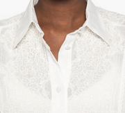 SHIRT IN RAMIE AND COTTON WITH LACE INSERTS