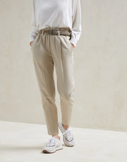 COTTON TWILL PANTS WITH BELT