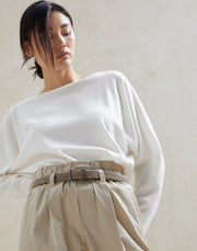COTTON TWILL PANTS WITH BELT