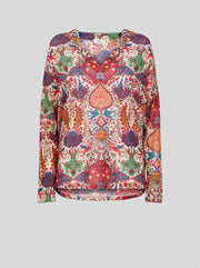 JERSEY SWEATER WITH ORNAMENTAL PRINT