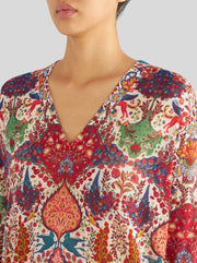 JERSEY SWEATER WITH ORNAMENTAL PRINT