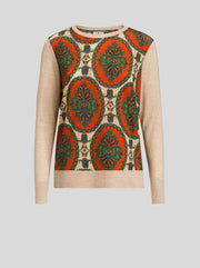 MAGLIA CON STAMPA PAISLEY MEDAGLIONE