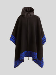 CAPE IN JACQUARD WOOL WITH LOGO