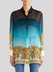 SHADED GEORGETTE SHIRT WITH PAISLEY PATTERNS