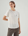 BRUNELLO CUCINELLI - T-shirt in jersey di lino seta con Shiny Pocket