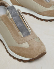 RUNNERS IN SUEDE TECHNO FABRIC PRECIOUS DETAIL
