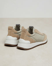 RUNNERS IN SUEDE TECHNO FABRIC PRECIOUS DETAIL