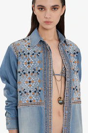 Embroidered Jeans Shirt
