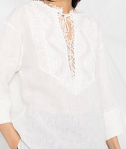 LINEN BLOUSE WITH LACE
