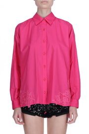 CAMICIA COTONE FUXIA PIZZO