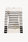 STRIPED SWEATER WITH PRINT